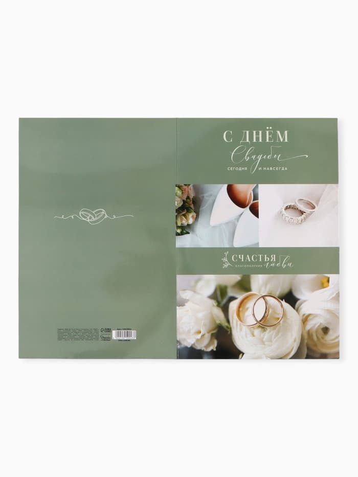 Открытка поздравительная с карманом для денег «Свадьба», 19 х 29 см