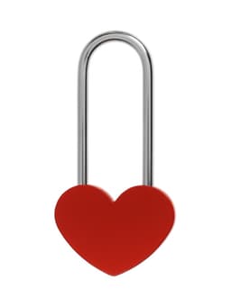Замок навесной ТУНДРА Сердечко, сувенирный, красный