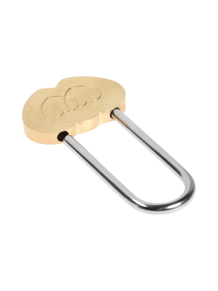 Замок навесной ТУНДРА Сердечко двойное, сувенирный, цвет золото