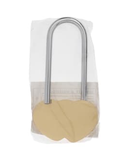 Замок навесной ТУНДРА Сердечко двойное, сувенирный, цвет золото