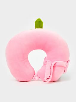 Мягкая игрушка - антистресс подголовник «Клубничка» с маской для сна