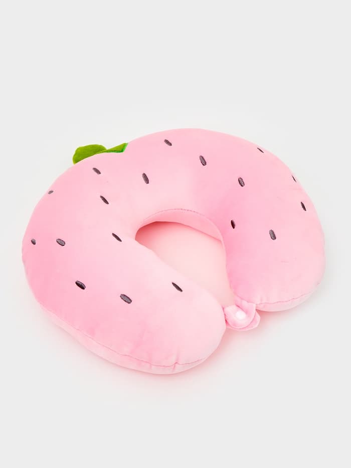 Мягкая игрушка - антистресс подголовник «Клубничка» с маской для сна