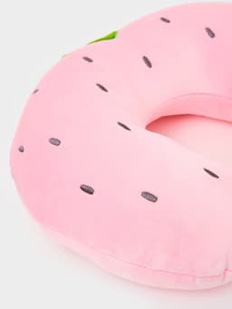 Мягкая игрушка - антистресс подголовник «Клубничка» с маской для сна