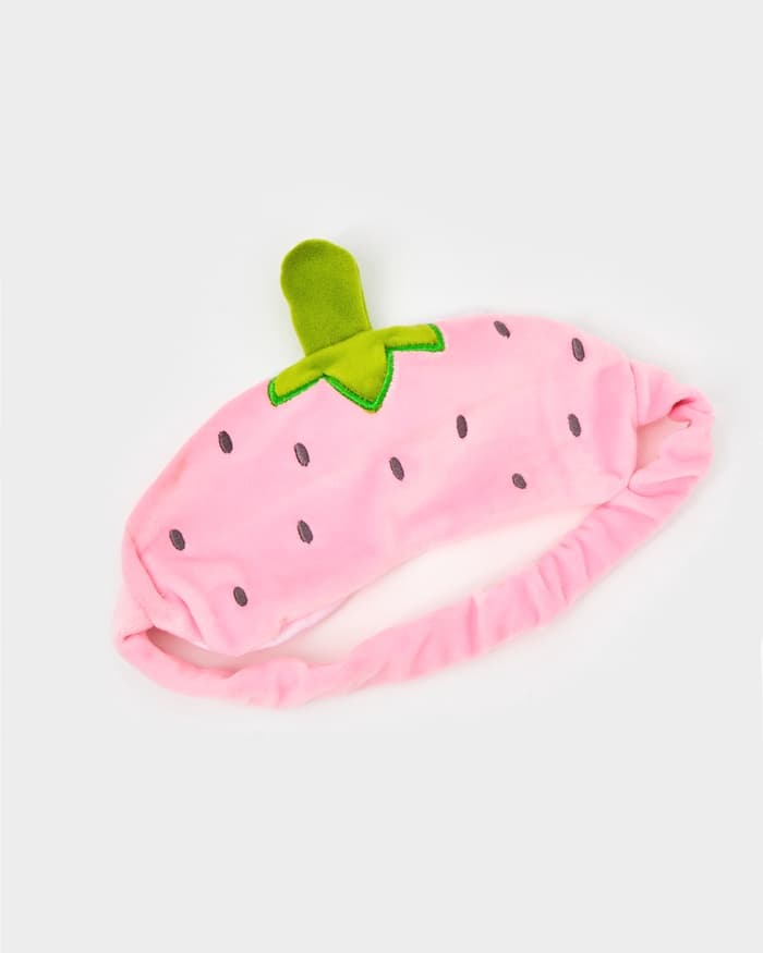 Мягкая игрушка - антистресс подголовник «Клубничка» с маской для сна