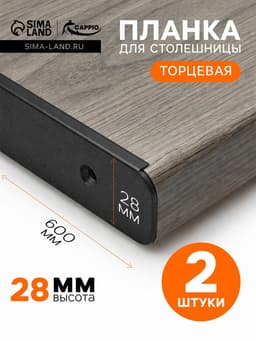 Планка для столешницы торцевая CAPPIO, 28 мм, черный, набор 2 шт.
