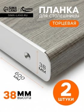 Планка для столешницы торцевая CAPPIO, 38 мм, цвет хром, набор 2 шт.