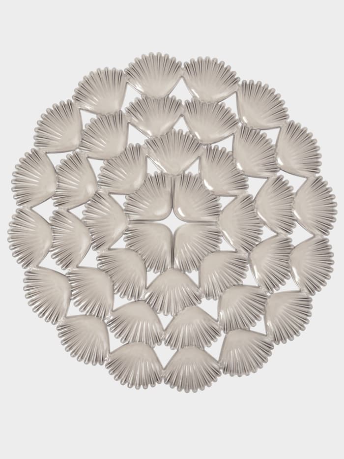 Коврик для раковины Доляна «Ракушки», круглый, d=29 см, прозрачный, серо-коричневый