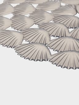 Коврик для раковины Доляна «Ракушки», круглый, d=29 см, прозрачный, серо-коричневый