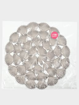 Коврик для раковины Доляна «Ракушки», круглый, d=29 см, прозрачный, серо-коричневый