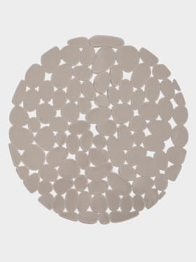 Коврик для раковины Доляна «Галька», круглый, d=29 см, прозрачный, серо-коричневый