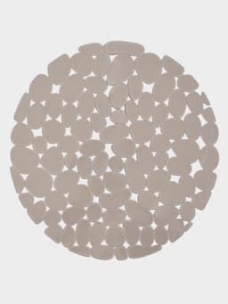 Коврик для раковины Доляна «Галька», круглый, d=29 см, прозрачный, серо-коричневый