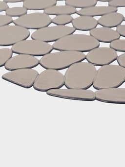 Коврик для раковины Доляна «Галька», круглый, d=29 см, прозрачный, серо-коричневый