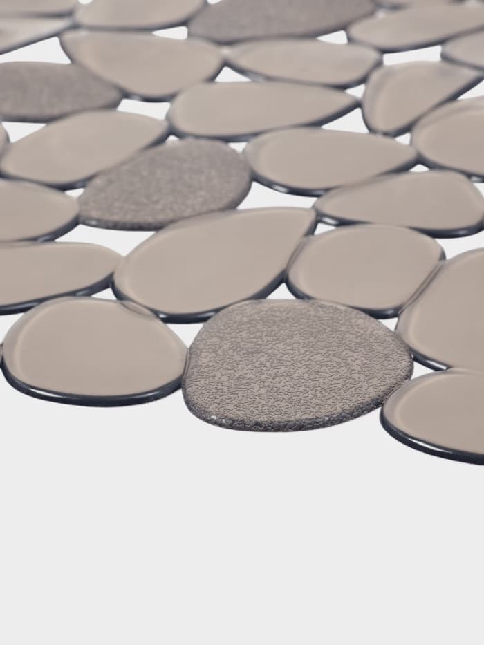 Коврик для раковины Доляна «Галька», 30×40 см, прозрачный, серо-коричневый