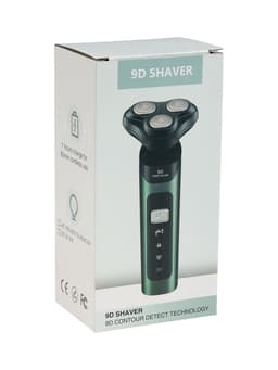 Электробритва LBR-13, роторная, 3 Вт, триммер, 3 головки, сухое бритьё, от АКБ, зелёная