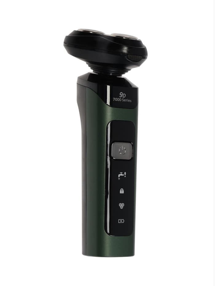 Электробритва LBR-13, роторная, 3 Вт, триммер, 3 головки, сухое бритьё, от АКБ, зелёная