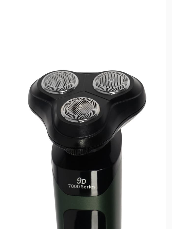 Электробритва LBR-13, роторная, 3 Вт, триммер, 3 головки, сухое бритьё, от АКБ, зелёная