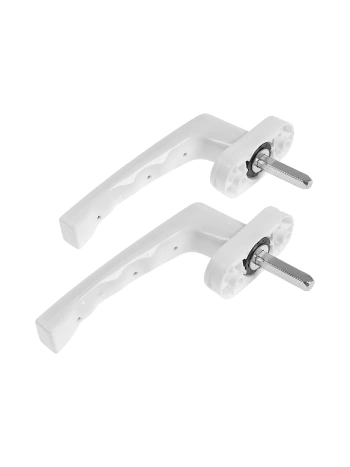 Ручка для окон ПВХ ТУНДРА, пластиковая, 32 мм, белая, набор 2 шт.