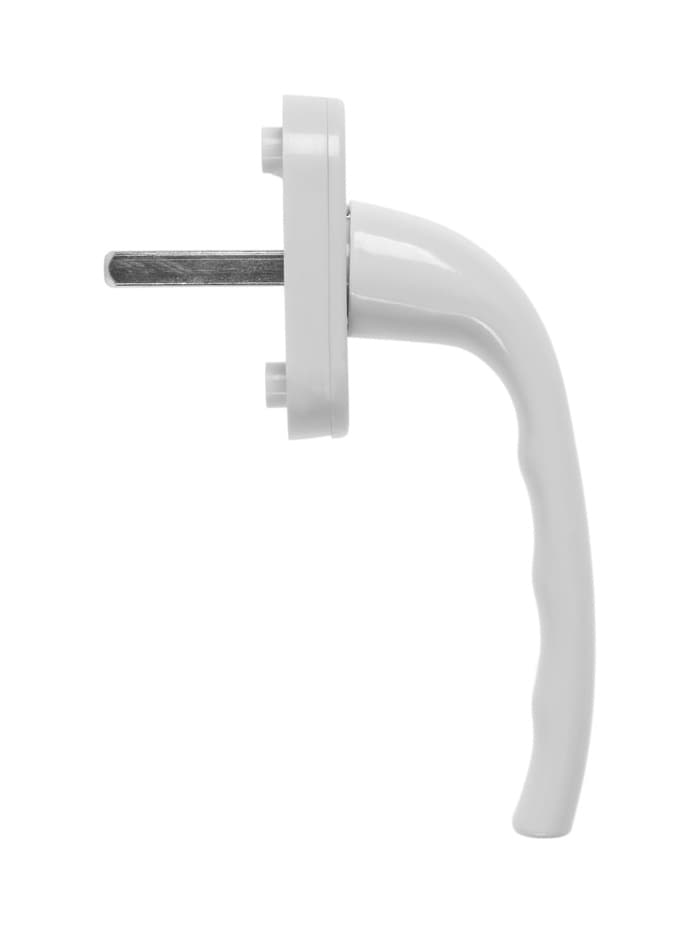 Ручка для окон ПВХ ТУНДРА, алюминий и пластик, 32 мм, белая, набор 2 шт.