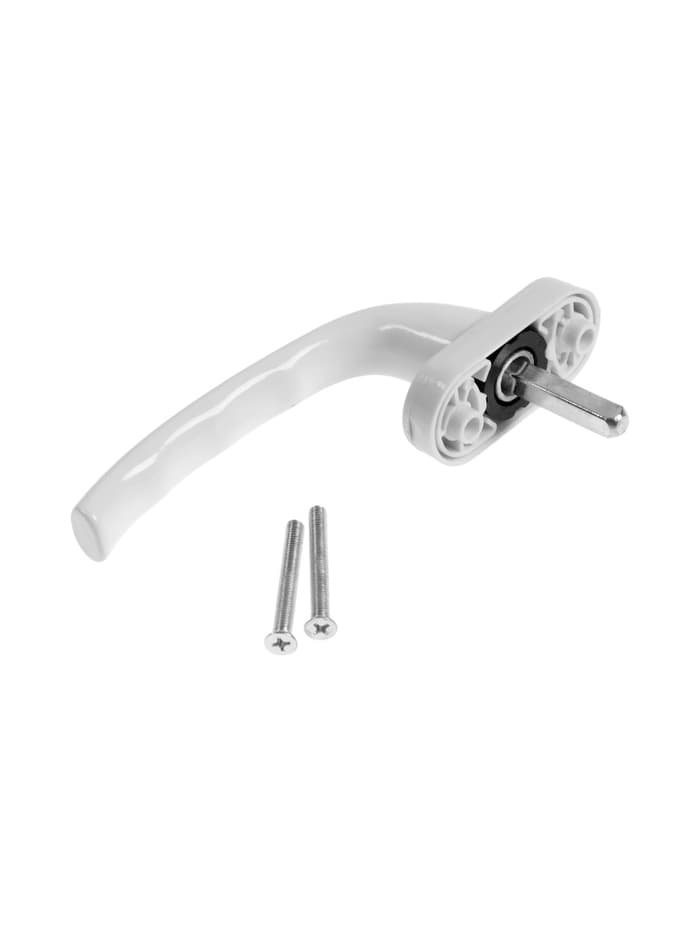 Ручка для окон ПВХ ТУНДРА, алюминий и пластик, 32 мм, белая, набор 2 шт.