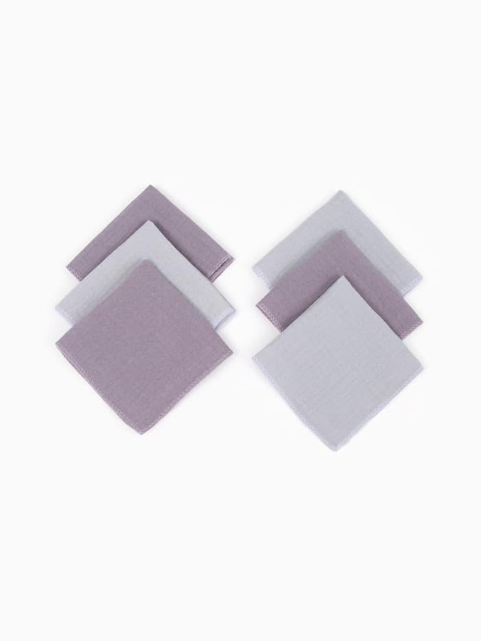 Платки носовые детские «Крошка Я» Deep grey, 20×20 см, набор 6 шт., муслин, 100 % хлопок, серые