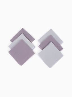 Платки носовые детские «Крошка Я» Deep grey, 20×20 см, набор 6 шт., муслин, 100 % хлопок, серые