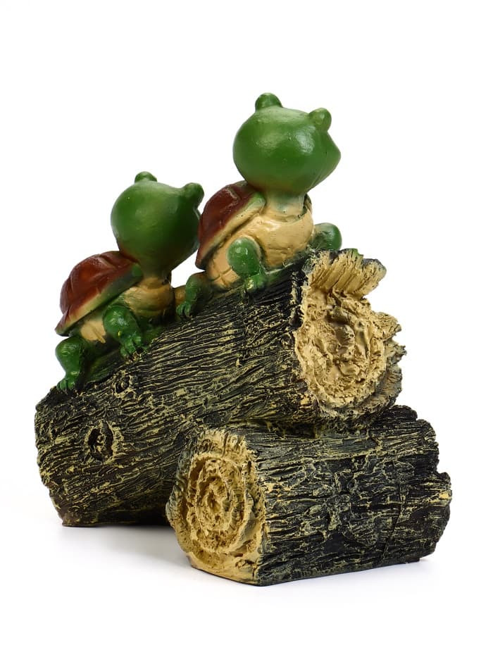 Садовая фигура из полистоуна «Черепашки на бревне», 24×13×25 см