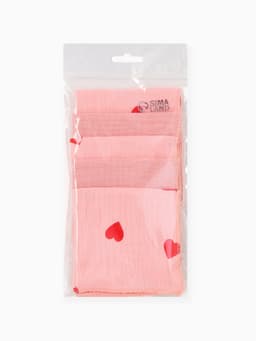 Платки носовые детские «Крошка Я» Pink Heart, 20×20 см, набор 6 шт., муслин, 100 % хлопок, розовые