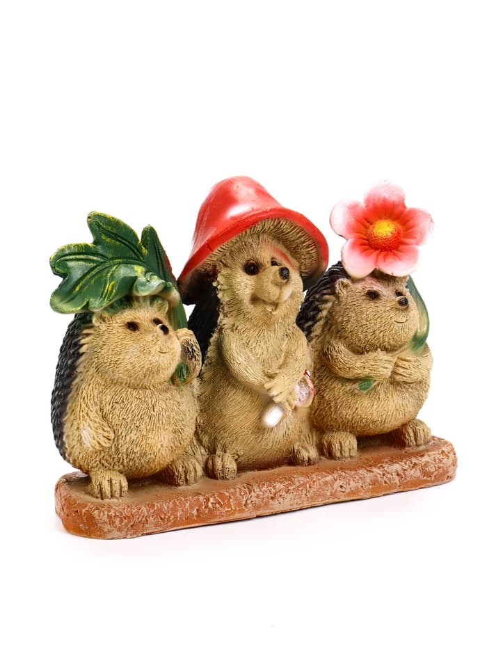 Садовая фигура из полистоуна «Три ежа», 24×10.5×17.5 см