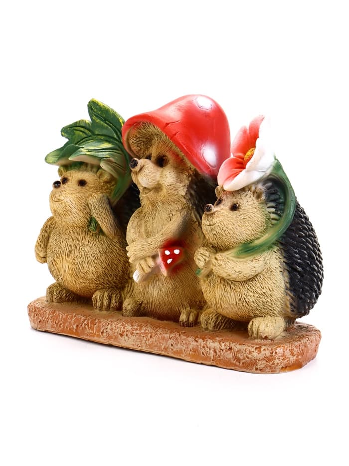 Садовая фигура из полистоуна «Три ежа», 24×10.5×17.5 см