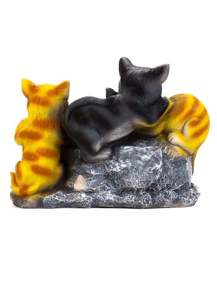 Садовая фигура из полистоуна «Три котёнка с табличкой», 29×11×21.5 см