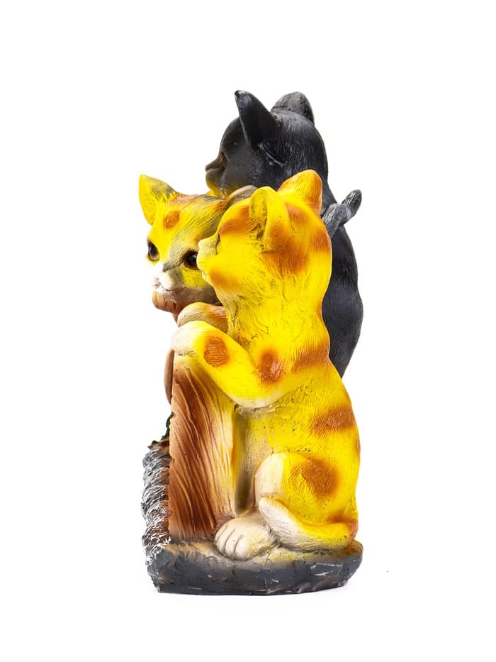 Садовая фигура из полистоуна «Три котёнка с табличкой», 29×11×21.5 см