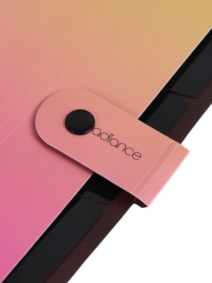 Папка А4 Radiance, 5 отделений, 600 мкм, на кнопке, жёлтый/розовый градиент