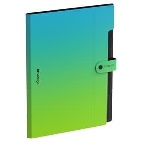 Папка А4 Radiance, 5 отделений, 600 мкм, на кнопке, голубой/зеленый градиент