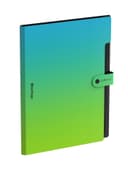 Папка А4 Radiance, 5 отделений, 600 мкм, на кнопке, голубой/зеленый градиент