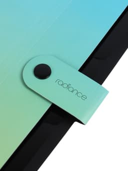 Папка А4 Radiance, 5 отделений, 600 мкм, на кнопке, голубой/зеленый градиент