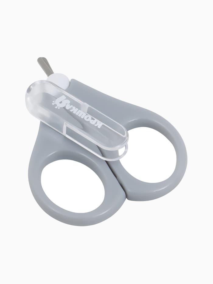 Ножницы маникюрные, детские, с защитным колпачком, серые