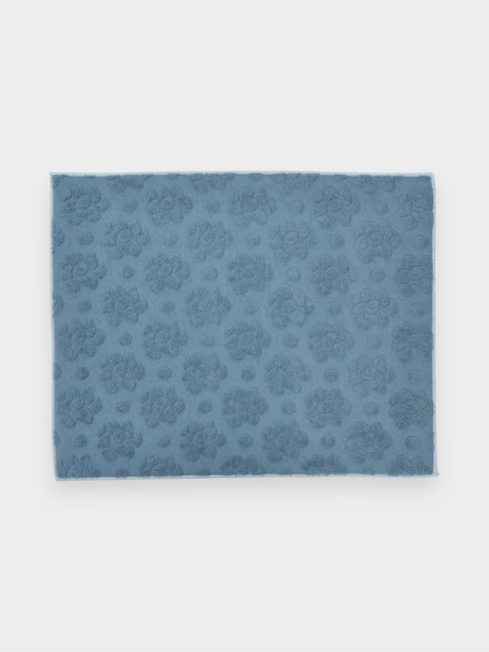 Коврик для сушки посуды «Цветы», 50×38 см, синий