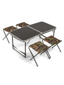 Набор складной мебели: стол, 4 стула, 102×50×44.5/61 см, чёрный, с дубовыми листьями