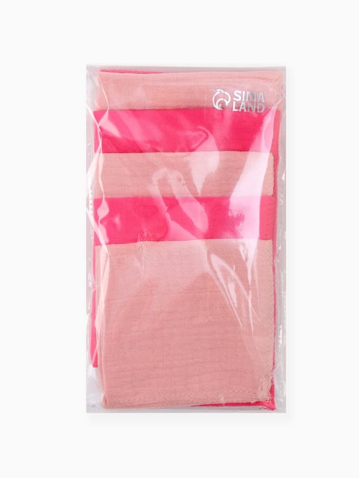 Платки носовые детские «Крошка Я» Bright star, 20×20 см, набор 6 шт., муслин, 100 % хлопок, розовые