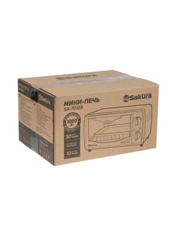 Мини печь Sakura SA-7018B, 1000 Вт, 10 л, 100-250 С, чёрная