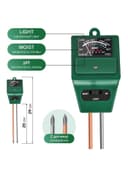 Измеритель параметров почвы, влажность/pH/кислотность, зелёный