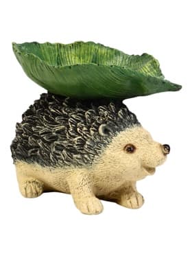 Садовая фигура из полистоуна «Ёжик с листом», 21×13×16 см