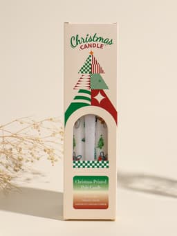 Набор свечей античных, 2.2×25 см, 2 шт. «Новогодние пёсики», белые, 8×28×2.3 см