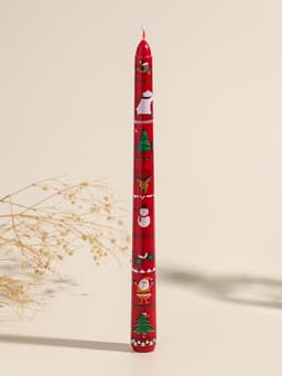 Набор свечей античных, 2.2×25 см, 2 шт. «Новогодние персонажи», красные, 8×28×2.3 см