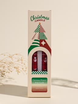 Набор свечей античных, 2.2×25 см, 2 шт. «Новогодние персонажи», красные, 8×28×2.3 см