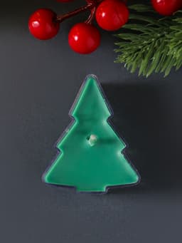 Ароматическая свеча чайная «Ель», зелёная, аромат рождественская ночь, 5×4×2.1 см