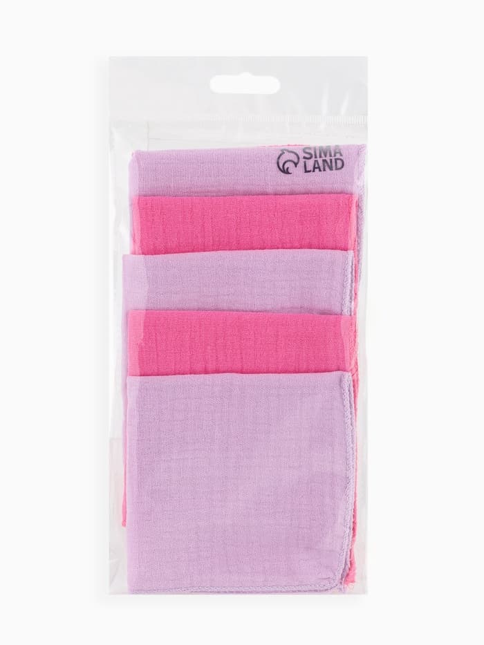 Платки носовые детские «Крошка Я. Лиловый персик», 20×20 см - 6 шт., муслин, 100 % хлопок