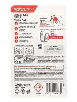 Блоки для очищения унитаза 5 в 1 «Доместос» ягодный бриз, 2 шт. по 50 г