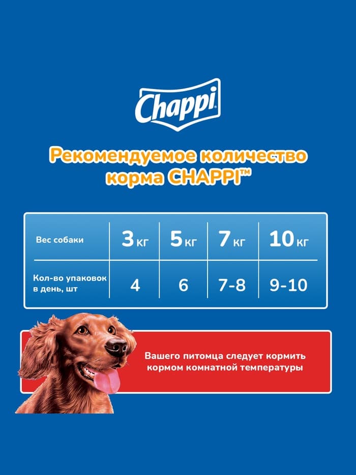 Влажный корм для собак Chappi, с говядиной по-домашнему, пауч, 85 г