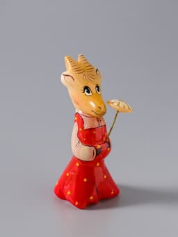 Фигурка «Коза с цветком», 8.5×3.5 см, селенит